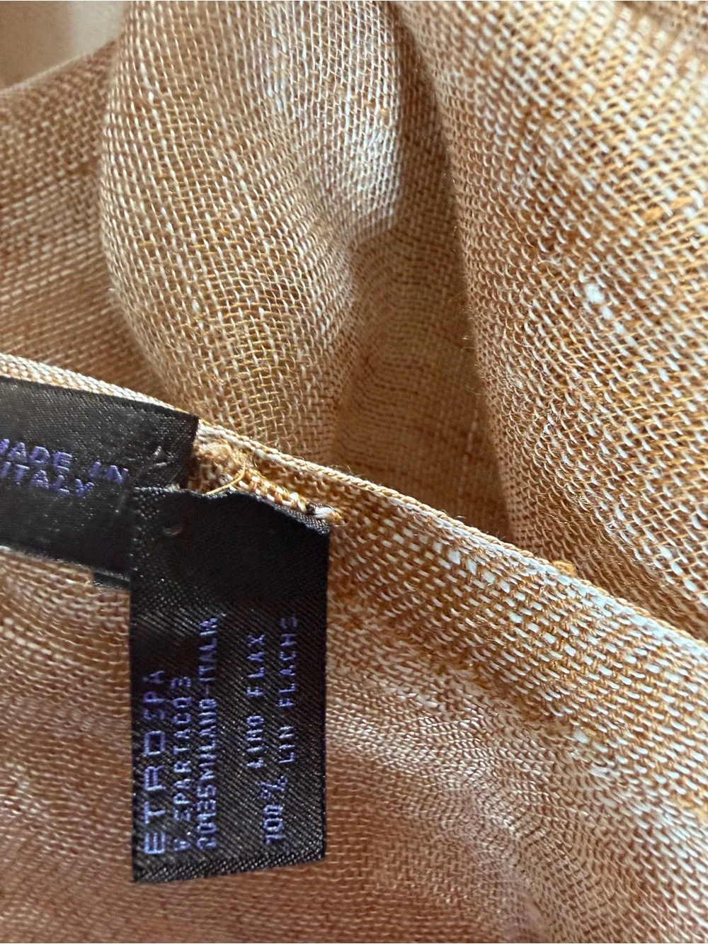 ETRO Ombre Linen Scarf in Blush, Cream & Brown
